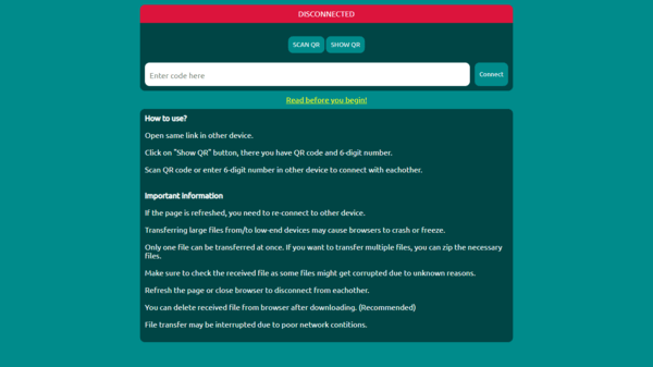 Online file transfer project demo